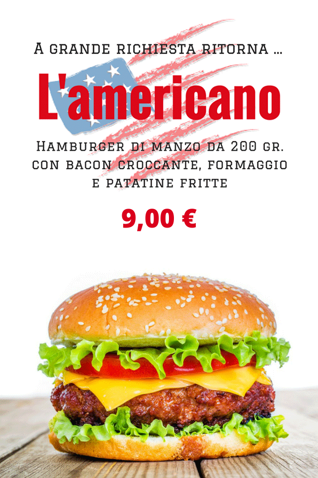 L Americano Hamburger Di Manzo E Patatine La Tramonteria